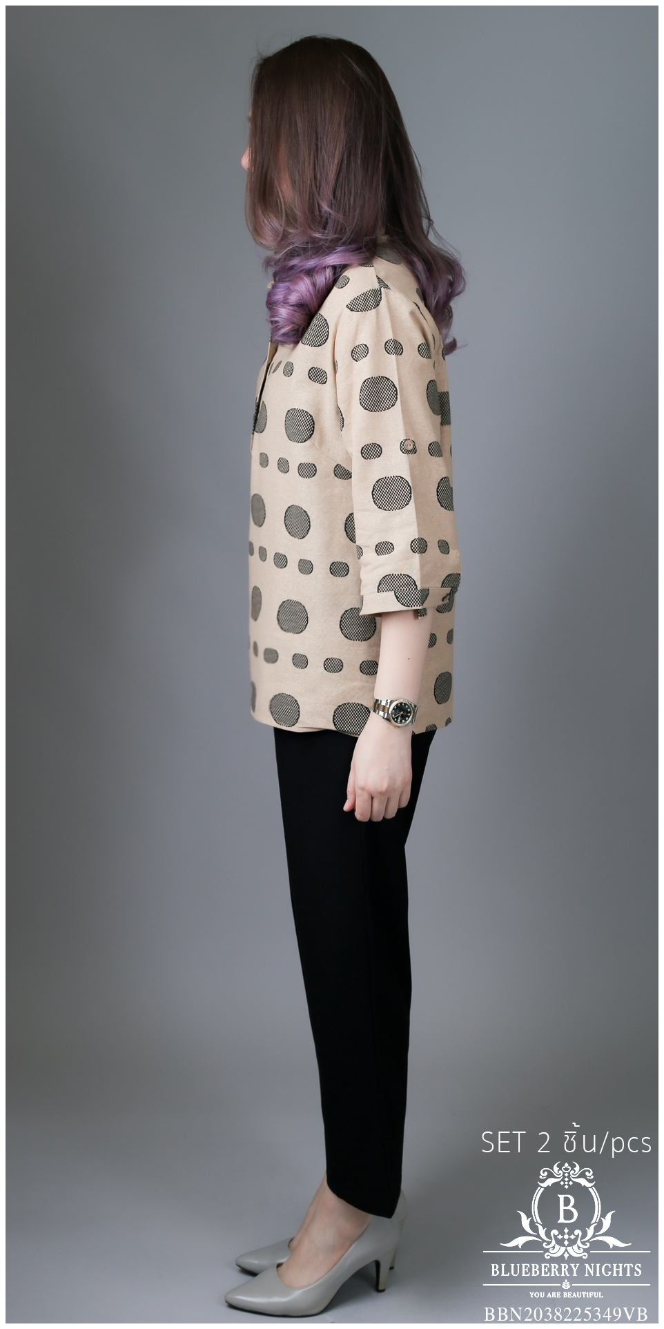 SaLe++#Blueberry Nights 14039 ชุดเซ็ตผ้าฝ้ายธรรมชาติ เสื้อผ้าฝ้ายธรรมชาติผสมลินินเนื้อดีเกรดพรีเมี่ยม เนื้อผ้านุ่มใส่สบายมากๆๆ ดีเทลเสื้อเชิ้ตกระดุมหน้า4เม็ด พิมพ์ลายสีสันสดใส ปลายแขนเชิ้ตติดกระดุมสามารถพับล็อคได้ แพทเทิร์นกางเกงสีพื้นขายาว เอวยางยืดอิลาส