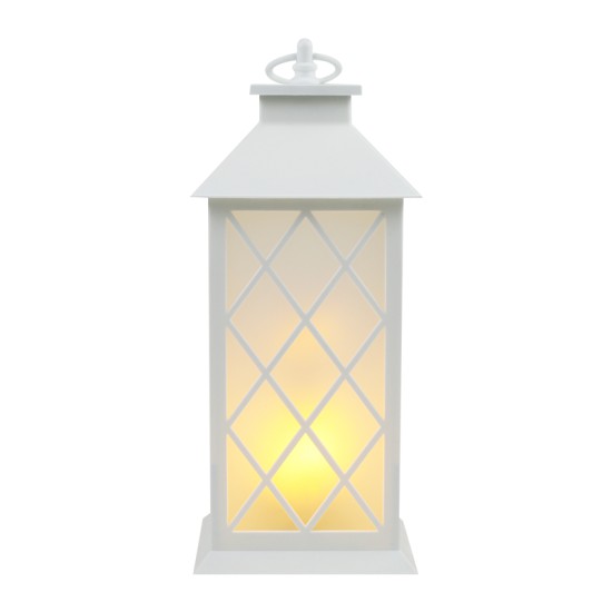 ตะเกียงเทียนพลาสติก LED PARIS KASSA HOME รุ่น B5228 ขนาด 13 x 13 x 30 ซม. สีขาว สำหรับประดับตกแต่งเพื่อความสวยงาม สบายตา