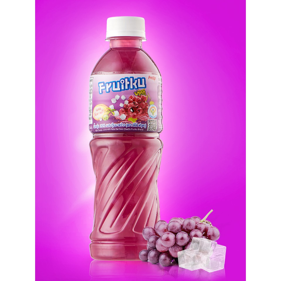 !!สินค้าขายดี!! DEEDO FruitKu น้ำรสผลไม้ 350 มล. DEEDO FruitKu Fruit-Flavoured Juice with Coconut Jelly 350 ml.