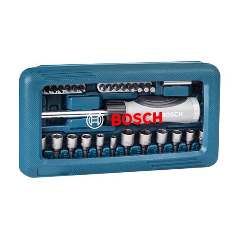 BOSCH ชุดไขควงอเนกประสงค์ 46 ชิ้น รุ่น 2607017377 ใช้ได้ทั้งไขควงมือหรือนำไปใช้ร่วมกับเครื่องมือไร้สาย มาพร้อมกล่องเก็บ