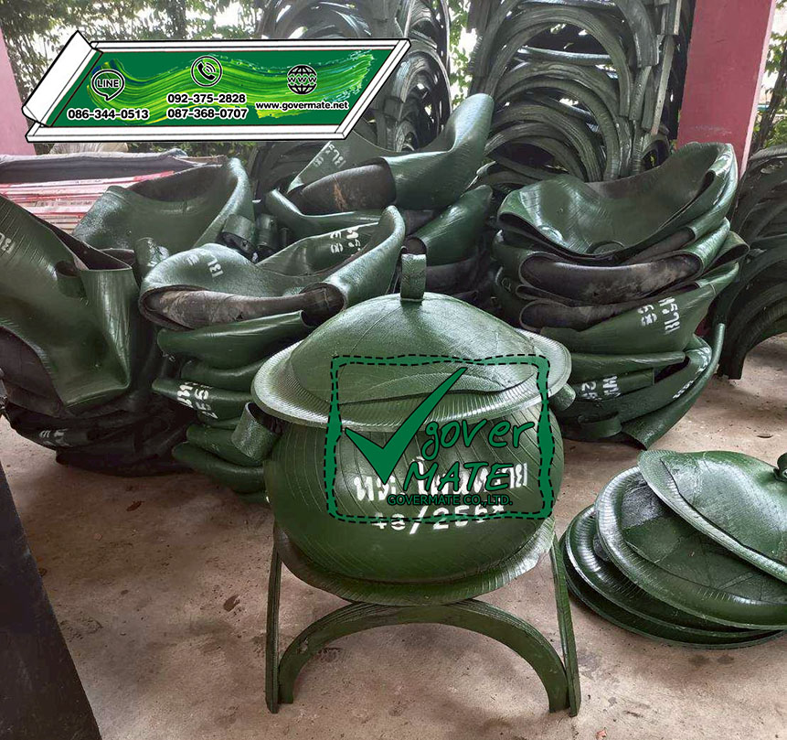 ถังขยะยางรถยนต์ ทรงกลม ขนาดบรรจุ 80 ลิตร