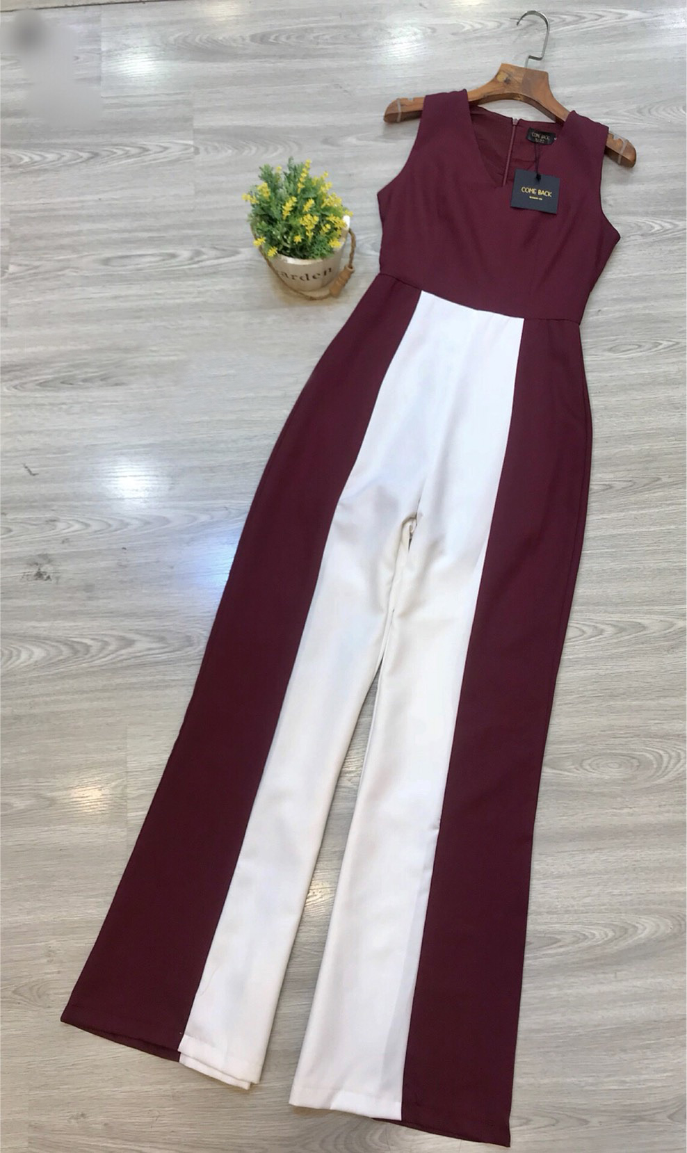 JS0093 จั๊มสูทลายทาง จั๊มสูททูโทน จั๊มสูทขายาว จั๊มสูทออกงาน จั๊มสูทเกาหลี จั๊มสูทแขนกุด จั๊มสูทแฟชั่น จั๊มสูท