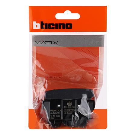 สวิตช์ 2 ทาง B-TICINO SAG5003WT สีดำ ผลิตจากโพลีคาร์โบเนตคุณภาพสูง ไม่ละลาย ไม่บิด ไม่งอ ไม่เบี้ยว