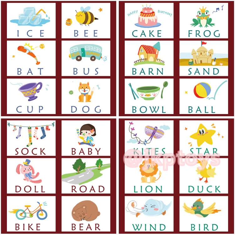 บัตรภาพสอนคำศัพท์ + ลูกเต๋าไม้ A-Z