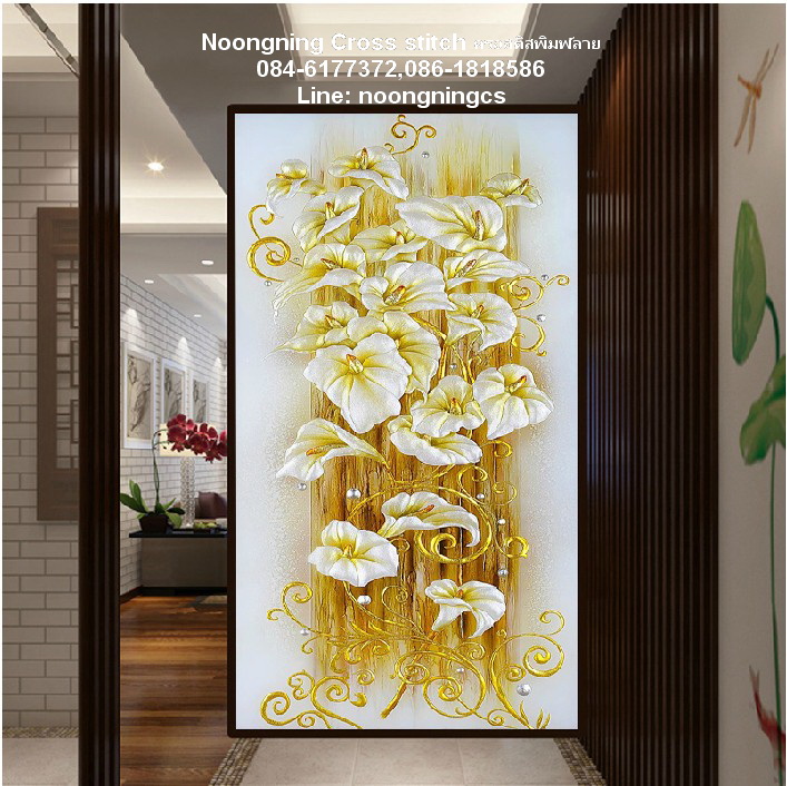 นกคู่ ชุดปักครอสติช พิมพ์ลาย ครอสติสจีน งานฝีมือ DIY