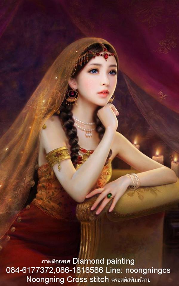 Beautiful Girls ครอสติสคริสตัล Diamond painting โมเสก ภาพติดเพชร งานฝีมือ DIY