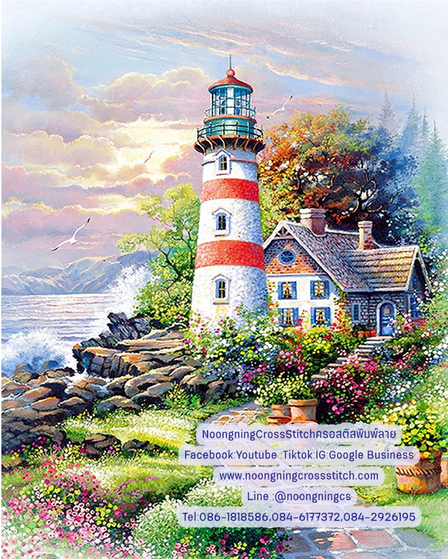 หอคอยอันสูงชัน ครอสติสคริสตัล Diamond painting โมเสก ภาพติดเพชร งานฝีมือทำที่บ้าน DIY