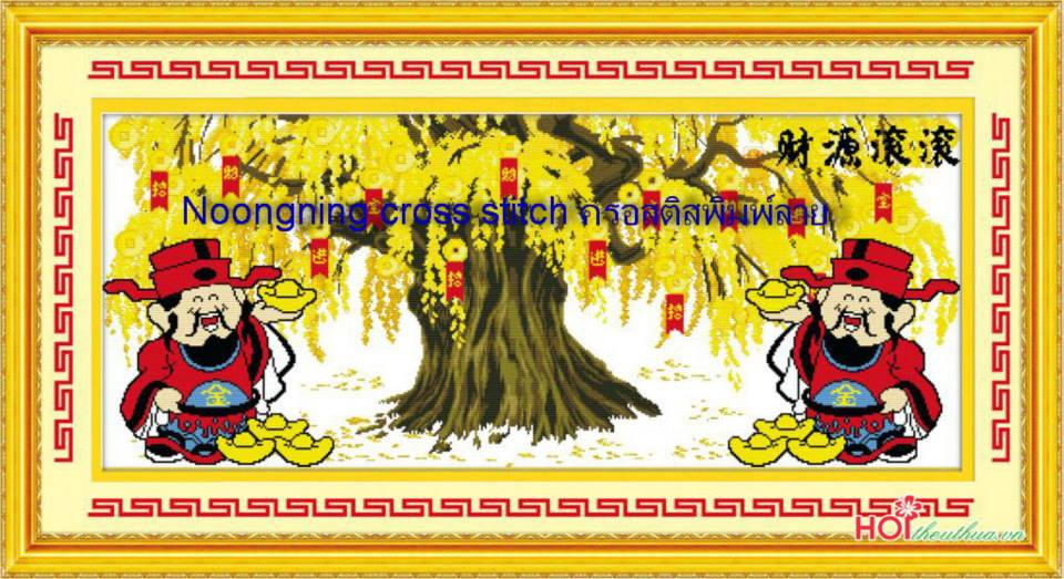 เงินทองไหลมา ชุดปักครอสติส พิมพ์ลาย ครอสติสจีน งานฝีมือทำที่บ้าน DIY