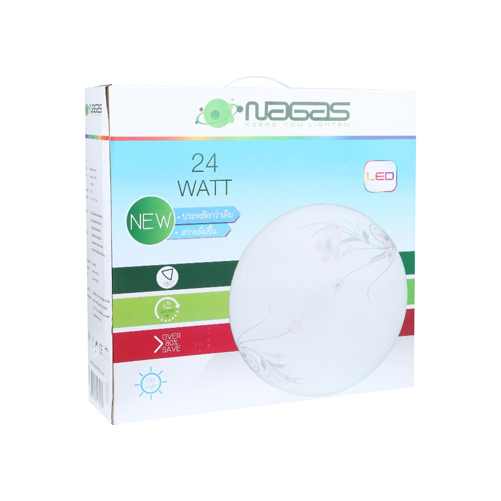 ไฟเพดาน LED Alma BR-5 24W DL NAGAS PL MD WH 16" โคมไฟภายใน โคมไฟเพดาน