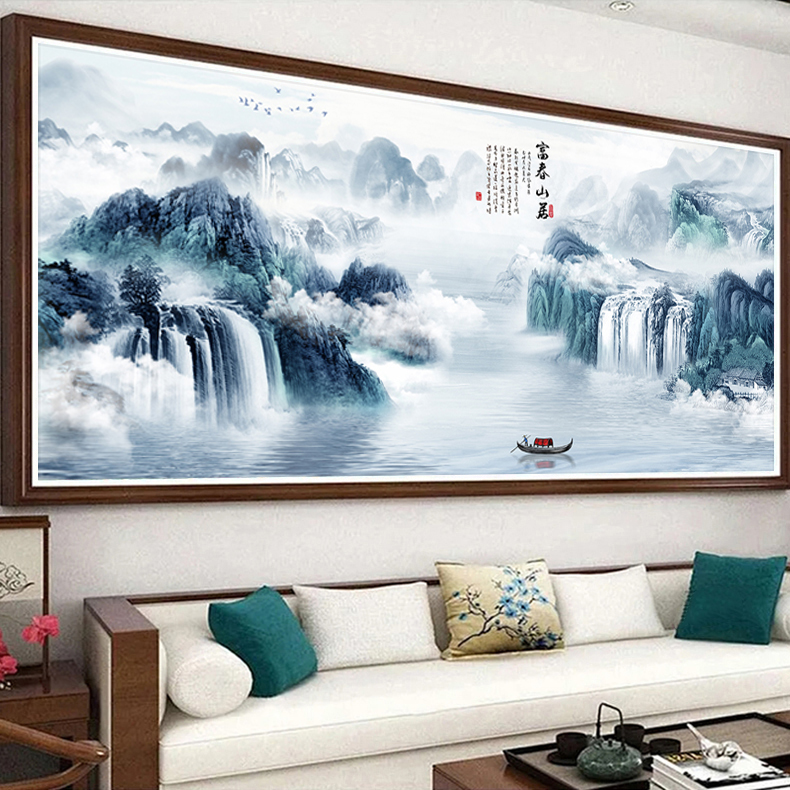 หุบเขา น้ำตกสวยงาม ชุดปักครอสติส พิมพ์ลาย ครอสติสจีน งานฝีมือทำที่บ้าน DIY