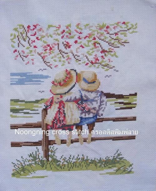 คู่รัก ชุดปักครอสติส พิมพ์ลาย ครอสติสจีน งานฝีมือทำที่บ้าน DIY