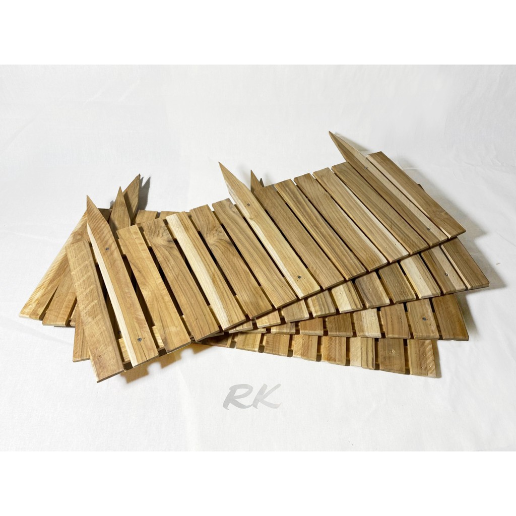 รั้วไม้สัก รั้วสนาม ตกแต่งสวน ปลูกผัก มัดละ4ชิ้น