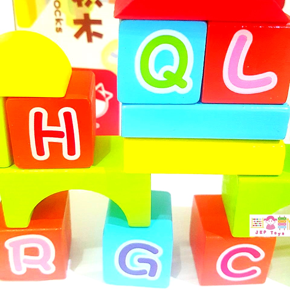 ของเล่นไม้เสริมพัฒนาการ บล็อคไม้ A-Z 53 ชิ้น