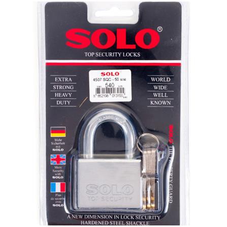 กุญแจลูกปืน SOLO 4507SQC-50 50 MM SS แข็งแรง ทนทานต่อการงัดแงะ