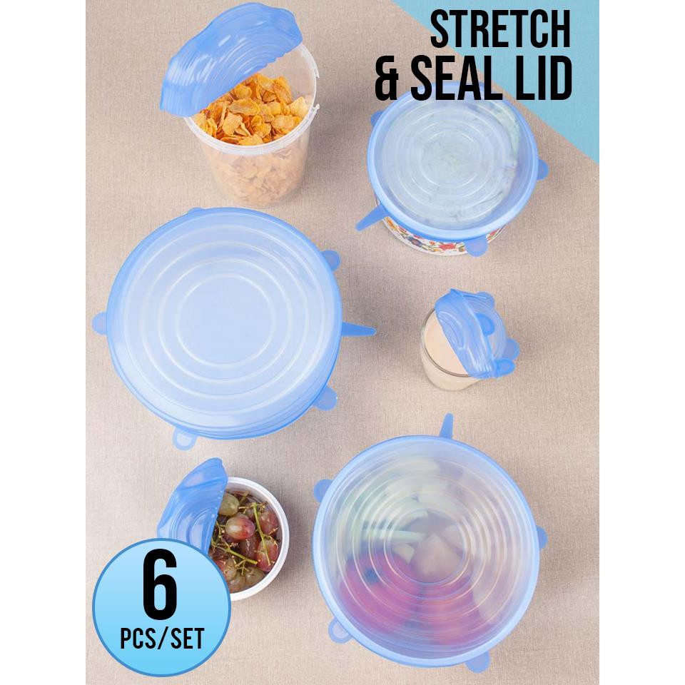 !!สินค้าขายดี!! ฝายางซิลิโคนปิดภาชนะ Stretch & seal lid set