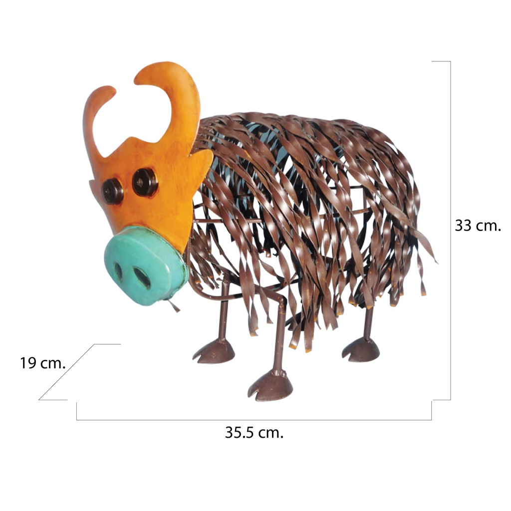 U-RO DECOR เครืองประดับตกแต่งสวน รุ่น COW (วัวน้อย) - สีน้ำตาล