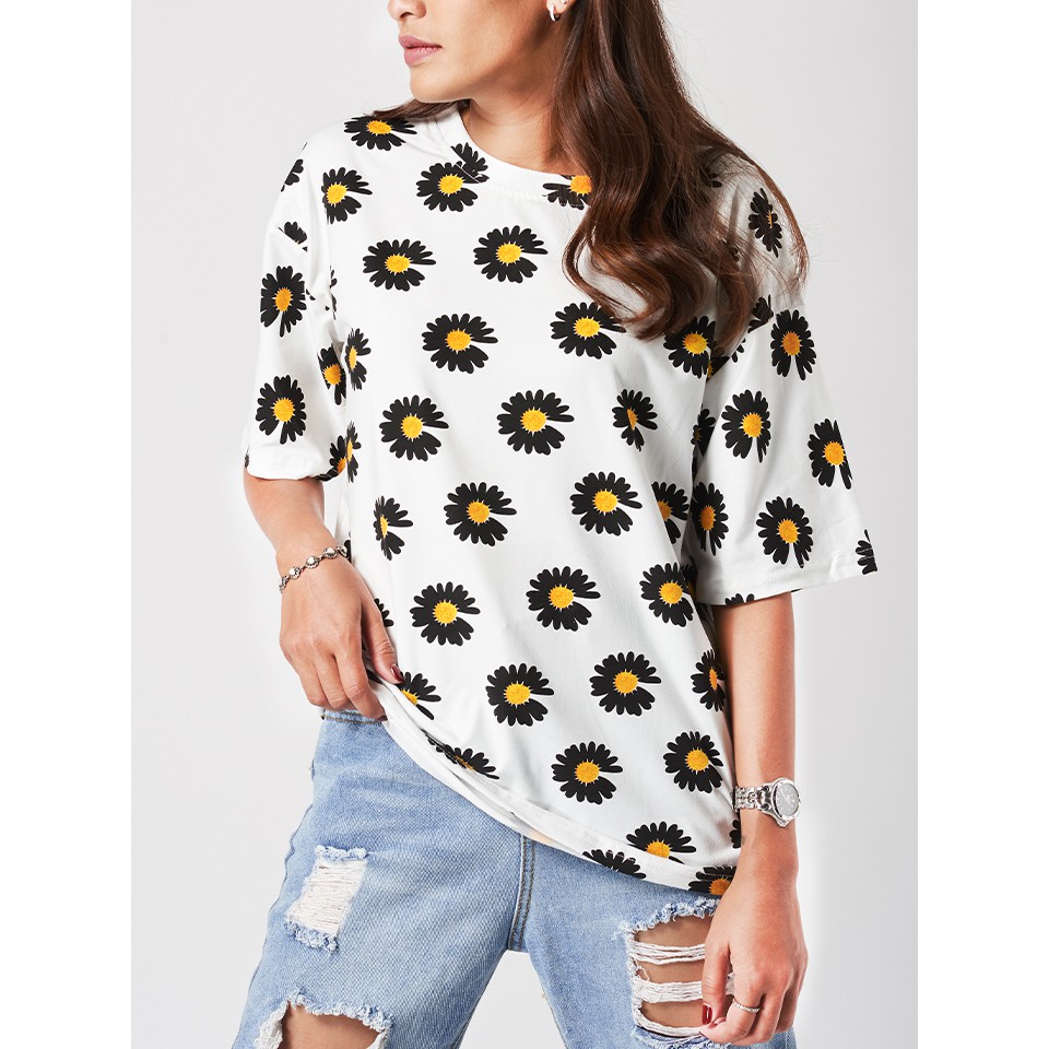 !!สินค้าขายดี!! เสื้อยืดลายดอกไม้ เสื้อยืดแฟชั่น เสื้อยืดสำหรับผู้หญิง Floral T-Shirt