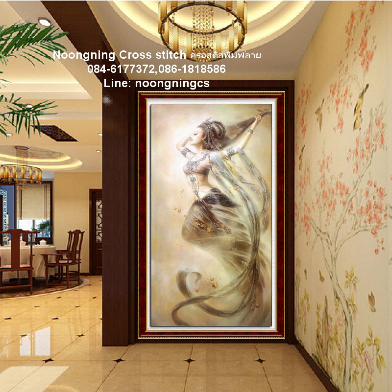 พระพิฆเนศ เทพแห่งความสำเร็จ โชคดี ร่ำรวย อำนาจยิ่งใหญ่ ชุดปักครอสติส พิมพ์ลาย ครอสติสจีน งานฝีมือทำที่บ้าน DIY