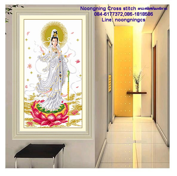 เจ้าแม่กวนอิม ชุดปักครอสติส พิมพ์ลาย ครอสติสจีน งานฝีมือทำที่บ้าน DIY