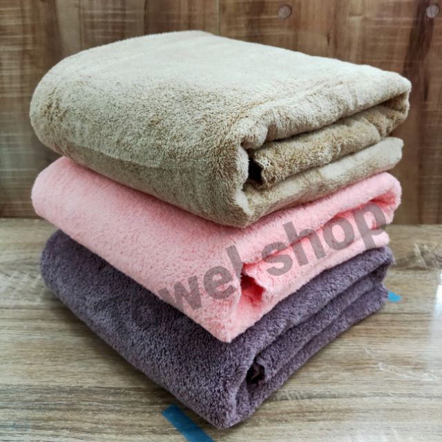 ผ้าเช็ดตัว super soft สีพาสเทล เนื้อนุ่มฟูซับน้ำดีเยี่ยม.
