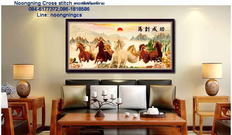 สัตว์ใต้ทะเล นานพันธุ์ ชุดปักครอสติช พิมพ์ลาย ครอสติสจีน งานฝีมือ DIY
