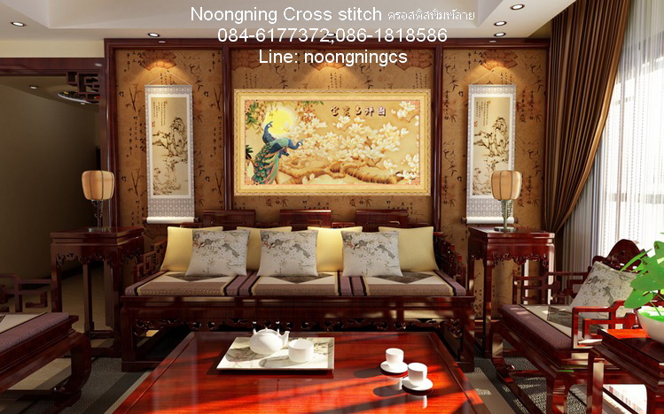 ดอกไม้ ชุดปักครอสติส พิมพ์ลาย ครอสติสจีน งานฝีมือทำที่บ้าน DIY