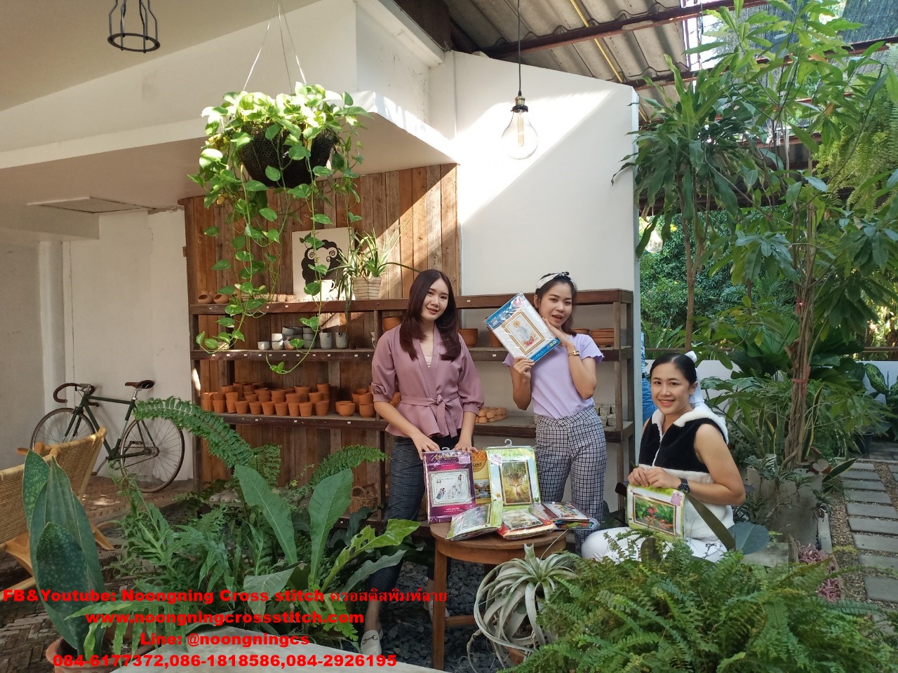 นกยูง ชุดปักครอสติส พิมพ์ลาย ครอสติสจีน งานฝีมือทำที่บ้าน DIY