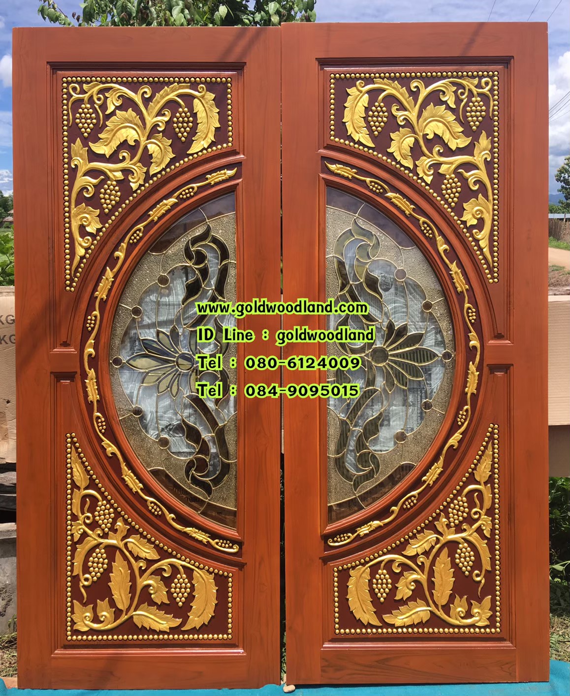 ประตูบ้านไม้สัก GBBB - 251