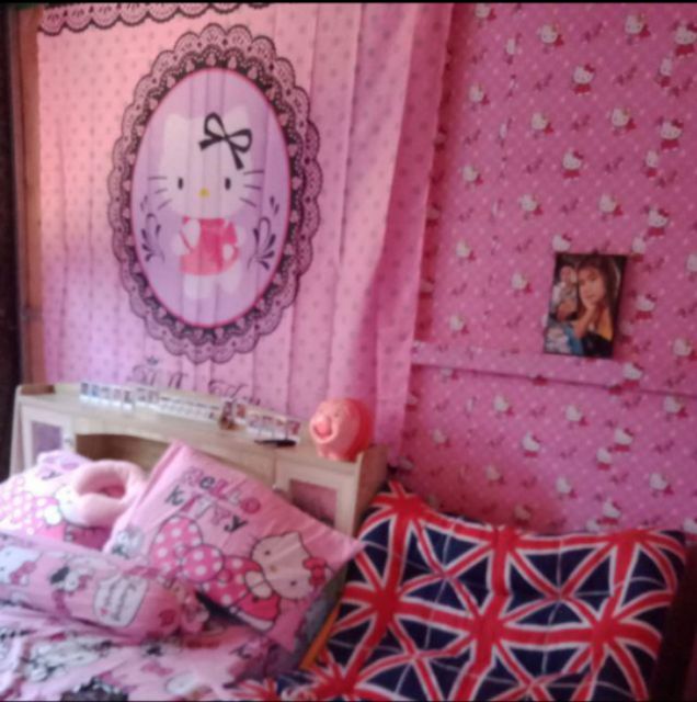 ผ้าม่านห้องน้ำ โลโก้คิตตี้ ผ้าม่านประตู ผ้าม่านกั้นห้อง ม่านหน้าต่าง ของตกแต่งห้อง ตกแต่งห้องนอน ของแต่งห้องนอน