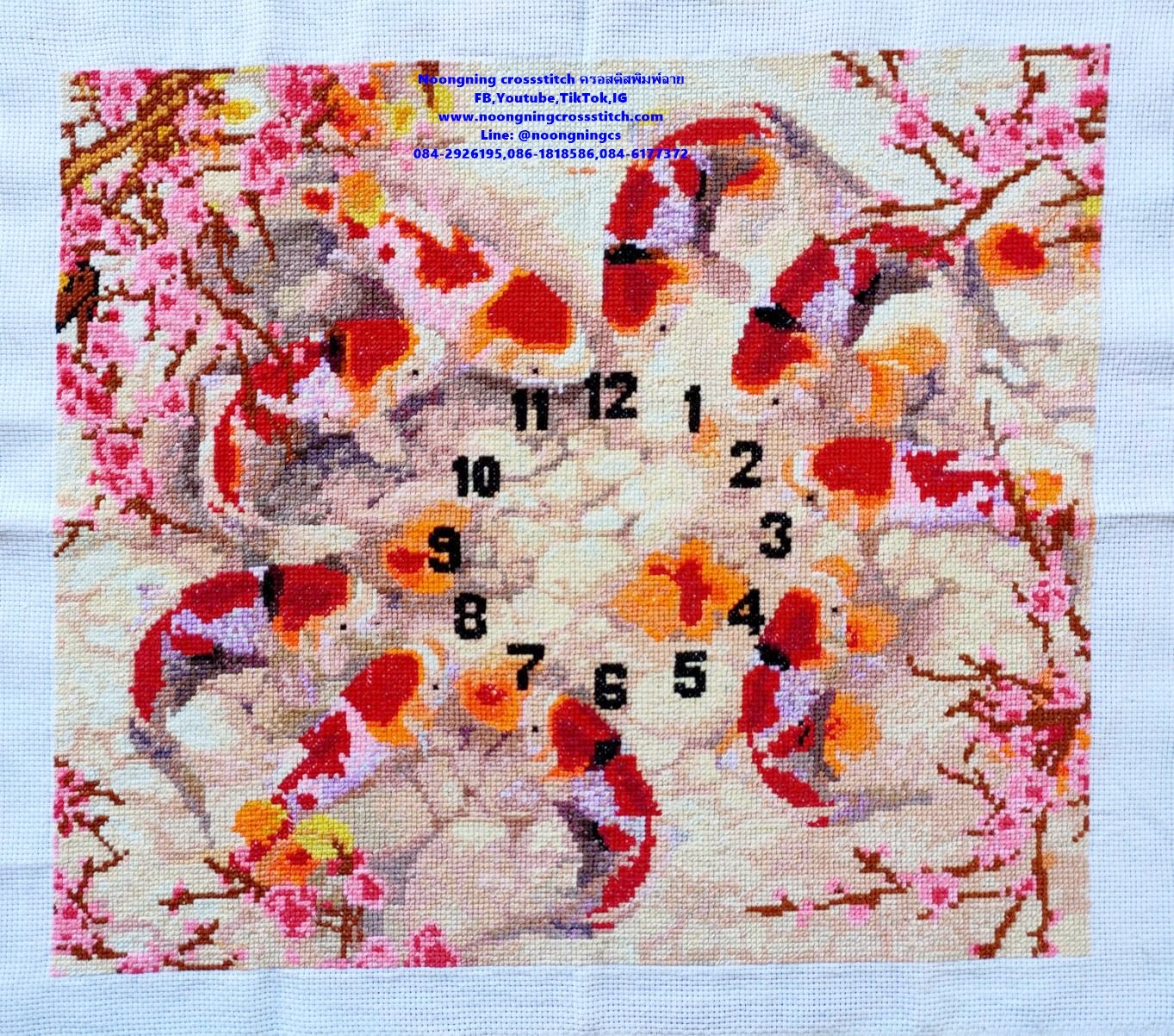 ปลาคราฟ มงคล ครอสติสปักสำเร็จ55x49cm ไม่รวมกรอบ งานฝีมือ DIY
