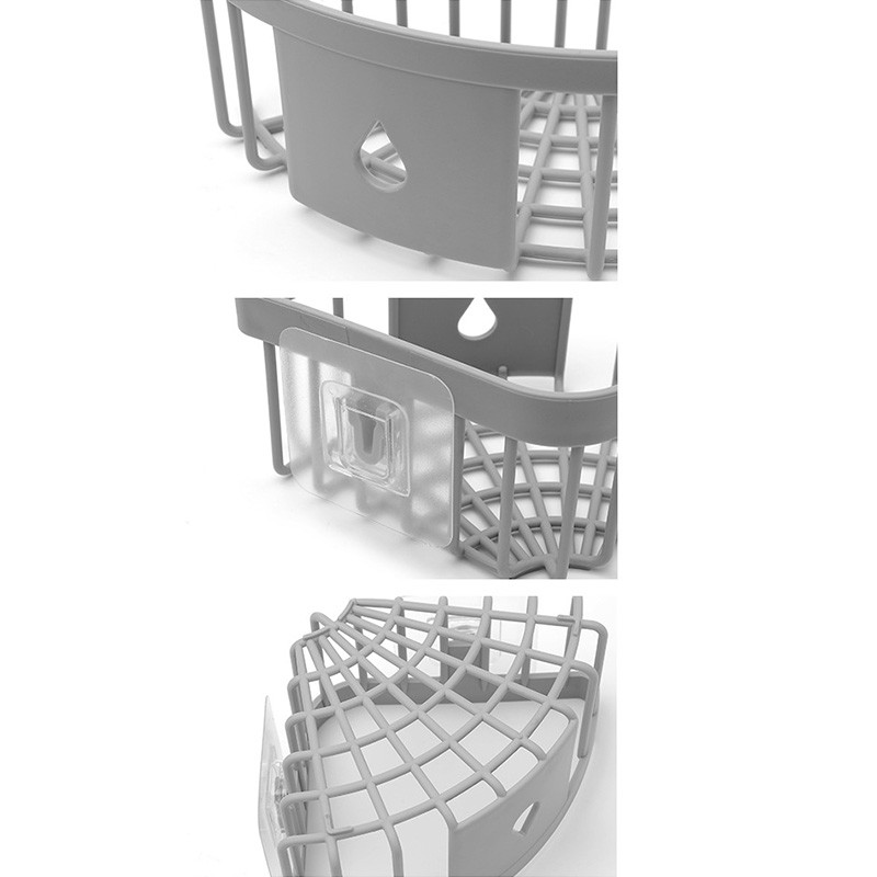 Bring2Home ชั้นวางของติดผนังห้องน้ำ ชั้นวางของสามเหลี่ยม