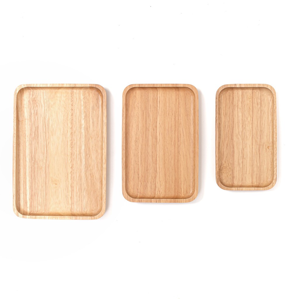 The Wood's Tale จานไม้ ถาดไม้ ทรงสี่เหลี่ยมผืนผ้า RECTANGLE PLATE จากไม้แท้ธรรมชาติ มีให้เลือกสีอ่อนและสีเข้ม มี 4 ไซส์