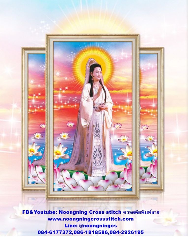 เจ้าแม่กวนอิม ครอสติสคริสตัล Diamond painting โมเสก ภาพติดเพชร งานฝีมือทำที่บ้าน DIY