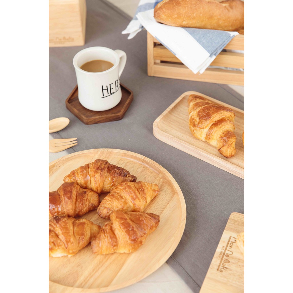 Mori No Naka จานรองแก้ว ที่รองแก้ว รูปหกเหลี่ยม HAJI COASTER จากไม้แท้ (มี 2 สี)