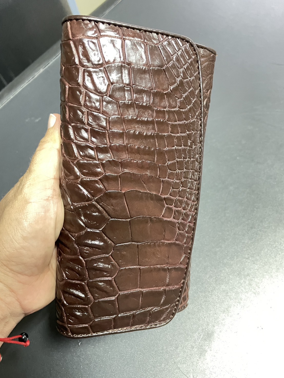 กระเป๋าหนังจระเข้แท้แบบ3พับ (หนังขา)