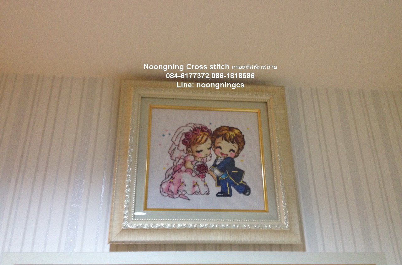 คู่รัก ชุดปักครอสติส พิมพ์ลาย ครอสติสจีน งานฝีมือทำที่บ้าน DIY