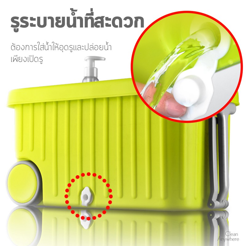 ELF Spin Mop ไม้ถูพื้นสเเตนเลส+ผ้าม็อบ (ถังเหลี่ยม ล้อใหญ่) ไม้ถูบ้านม็อบ ชุดถังปั่น ไม้ถูพื้น ไม้ม้อบ ไม้ม็อบถูพื้น