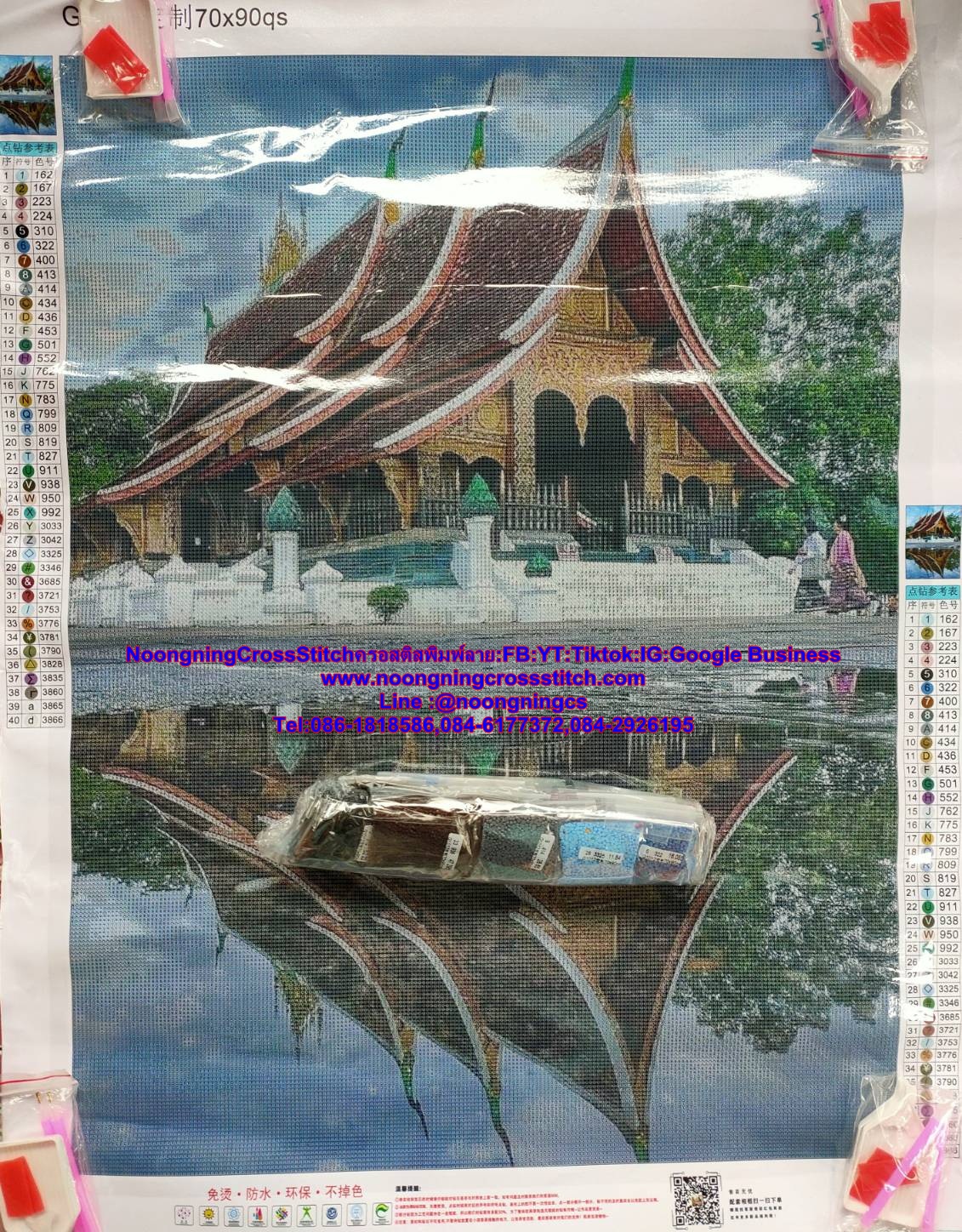 ครอสติสคริสตรัล สั่งทำ 90x70ซม รูปวัดที่เคารพนับถือ Diamond painting โมเสก ภาพติดเพชร งานฝีมือทำที่บ้าน DIY