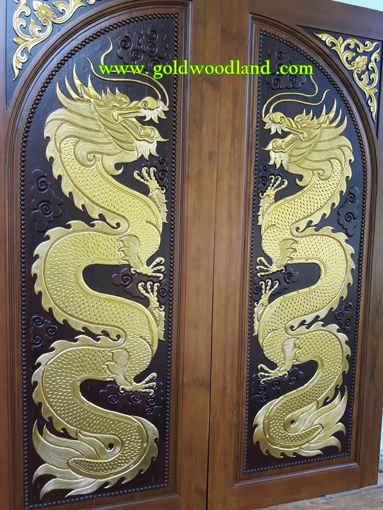 ประตูไม้สัก บานคู่ GBB - 14 (คลิกรายละเอียดที่รูป)