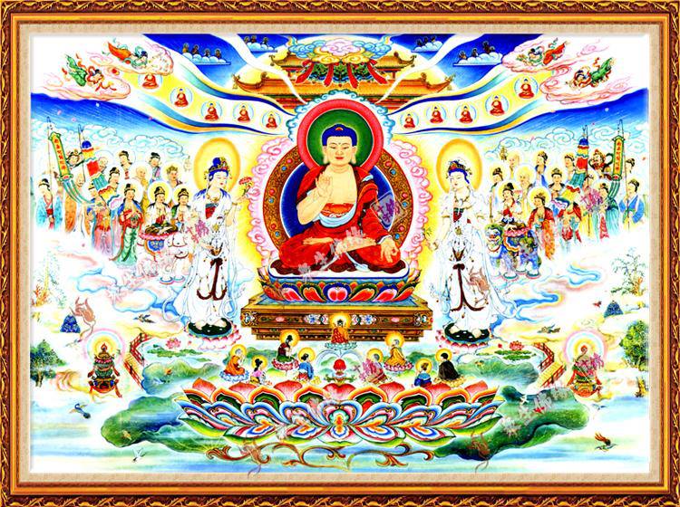 พระพุทธเจ้าชุดปักครอสติช พิมพ์ลาย ครอสติสจีน งานฝีมือ DIY