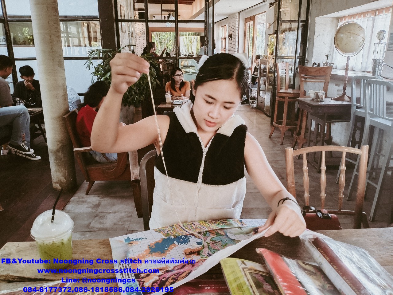 นกยูง ชุดปักครอสติส พิมพ์ลาย ครอสติสจีน งานฝีมือทำที่บ้าน DIY