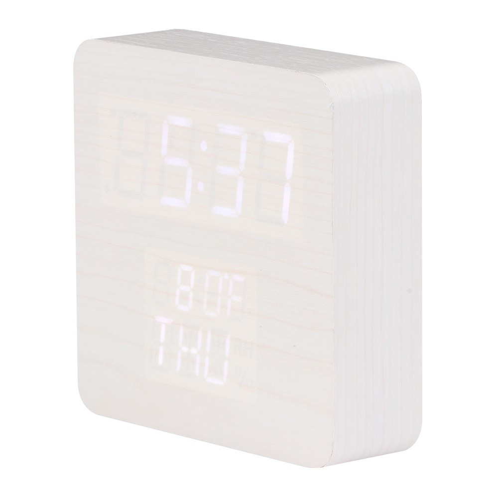 นาฬิกา LED HOME LIVING STYLE SQUARE 12X12 ซม. สีเทาอุปกรณ์ตกแต่งบ้าน