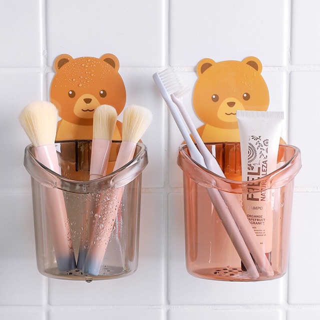 🧸ที่เก็บแปรงสีฟัน ที่ใส่แปรงสีฟัน แก้วใส่แปรงสีฟัน ลายหมีน้อยน่ารัก