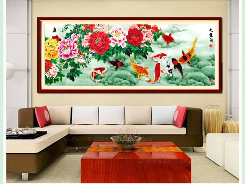 ปลาคราฟมงคล ชุดปักครอสติช พิมพ์ลาย ครอสติสจีน งานฝีมือ DIY