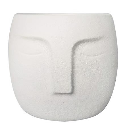 กระถางปูนหน้าคน บ้านปูนปั้น สีขาว ช่วยตกแต่งสวนของคุณให้ดูสวยงามมากขึ้น