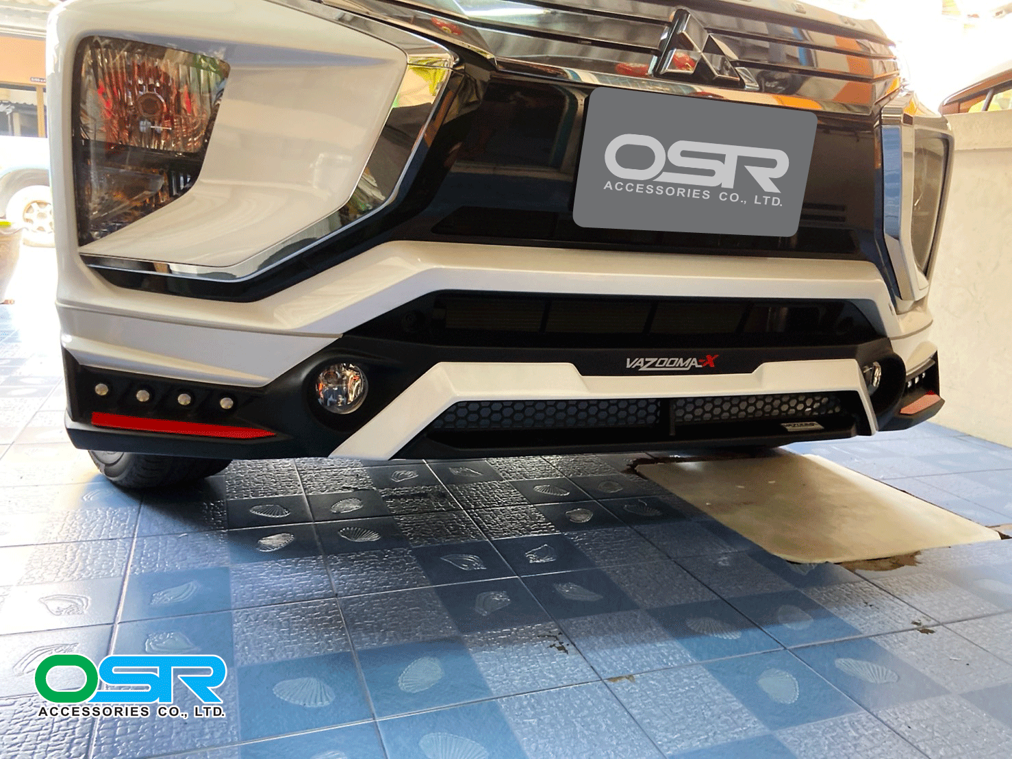 ชุดแต่งรถ-สเกิร์ต-อุปกรณ์แต่งรถ Mitsubishi Xpander ทรง Vazoomer-X By OSR