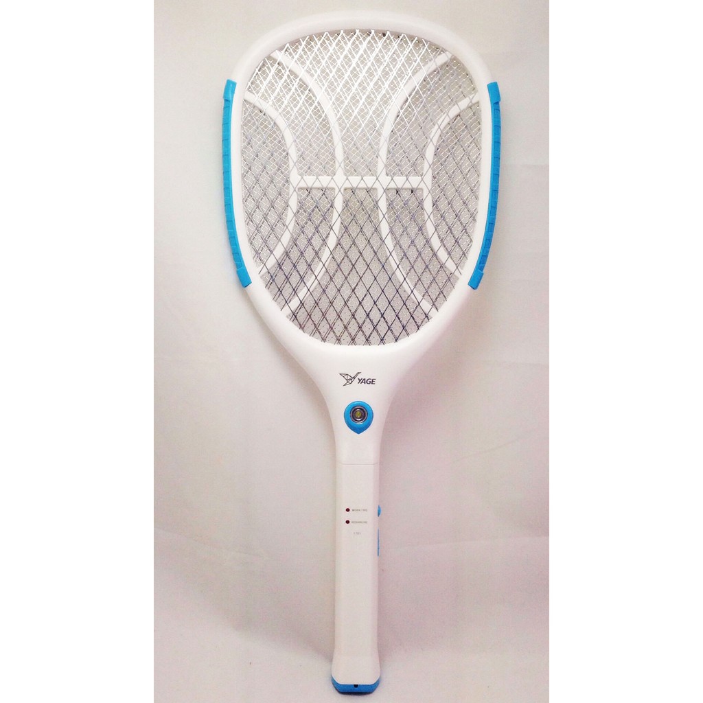 ไม้ตียุง ชาร์จไฟบ้าน พร้อมไฟฉาย LED 1 ดวง YG-5620 สีฟ้า