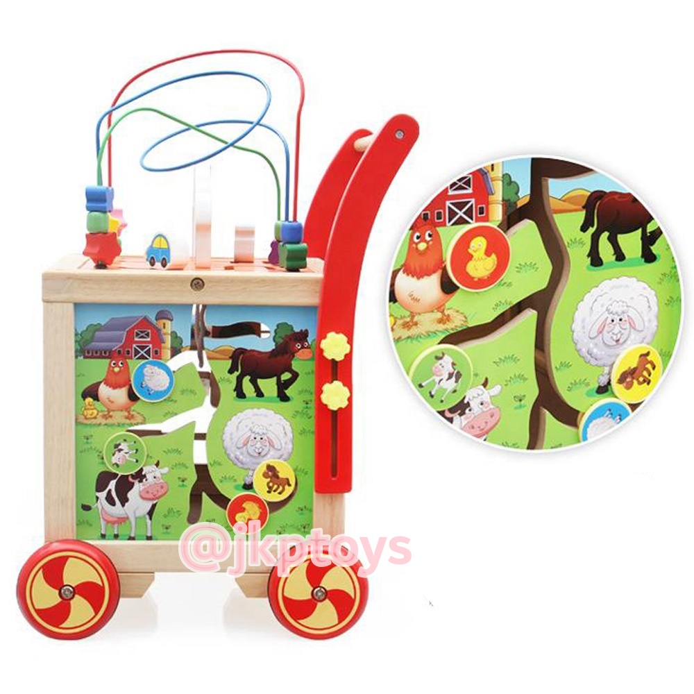 รถผลักเดินเเละกล่องกิจกรรมไม้5ด้าน (เหมือนงาน busy zoo เลยคะ ) เป็นผลักเดินไม้ได้ด้วย คุ้มสุดๆ