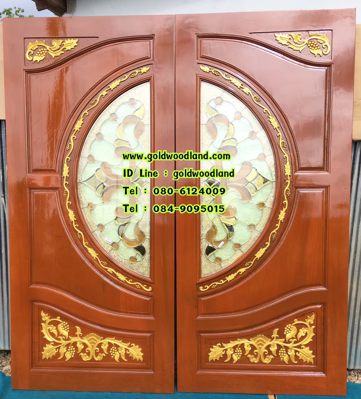 ประตูบ้านไม้สัก GBBB - 233