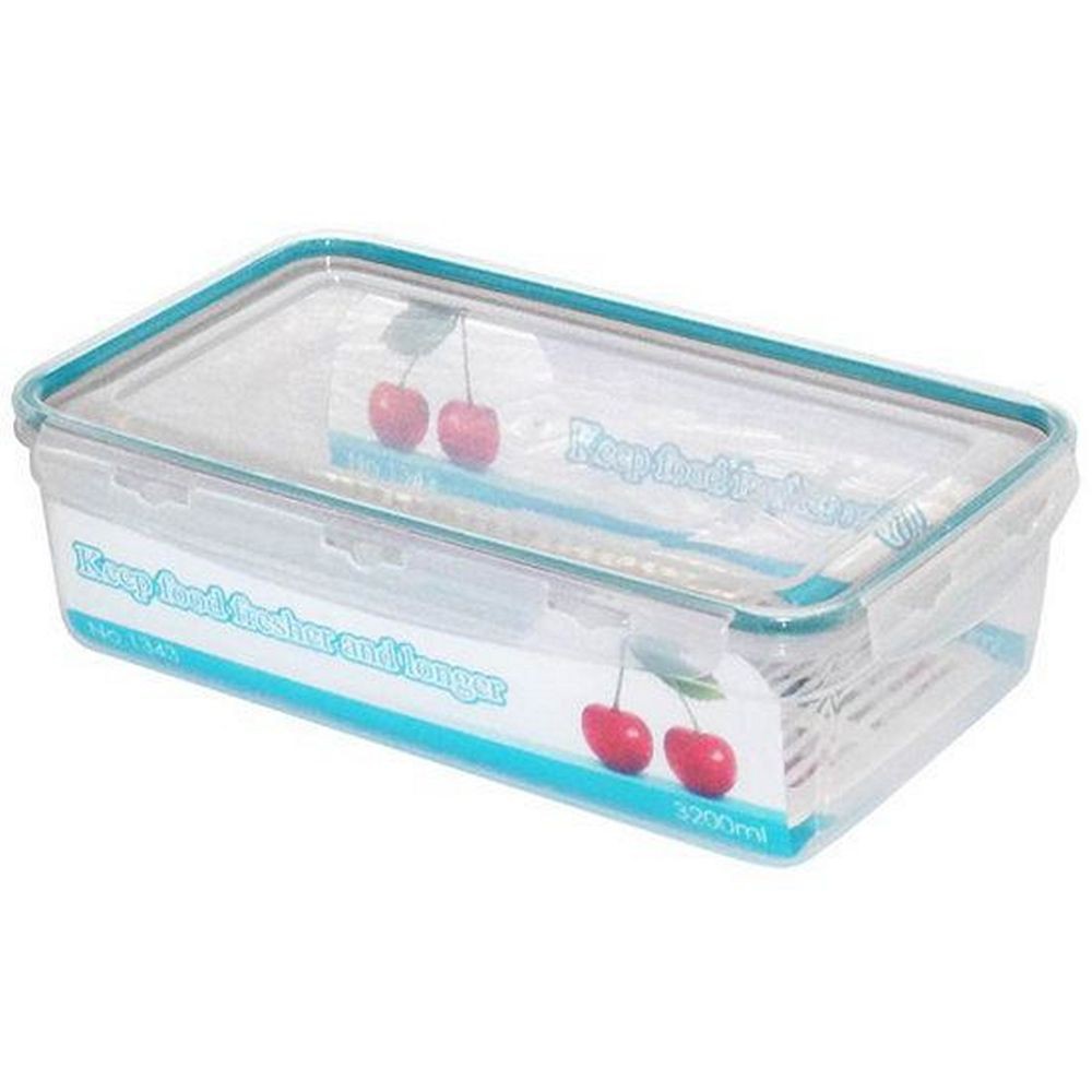 กล่องอาหารเหลี่ยม 3.2 ลิตรSAFE&LOCK NEW1343 FOOD CONTAINER PP SQUARE 3.2L SAFE&LOCK